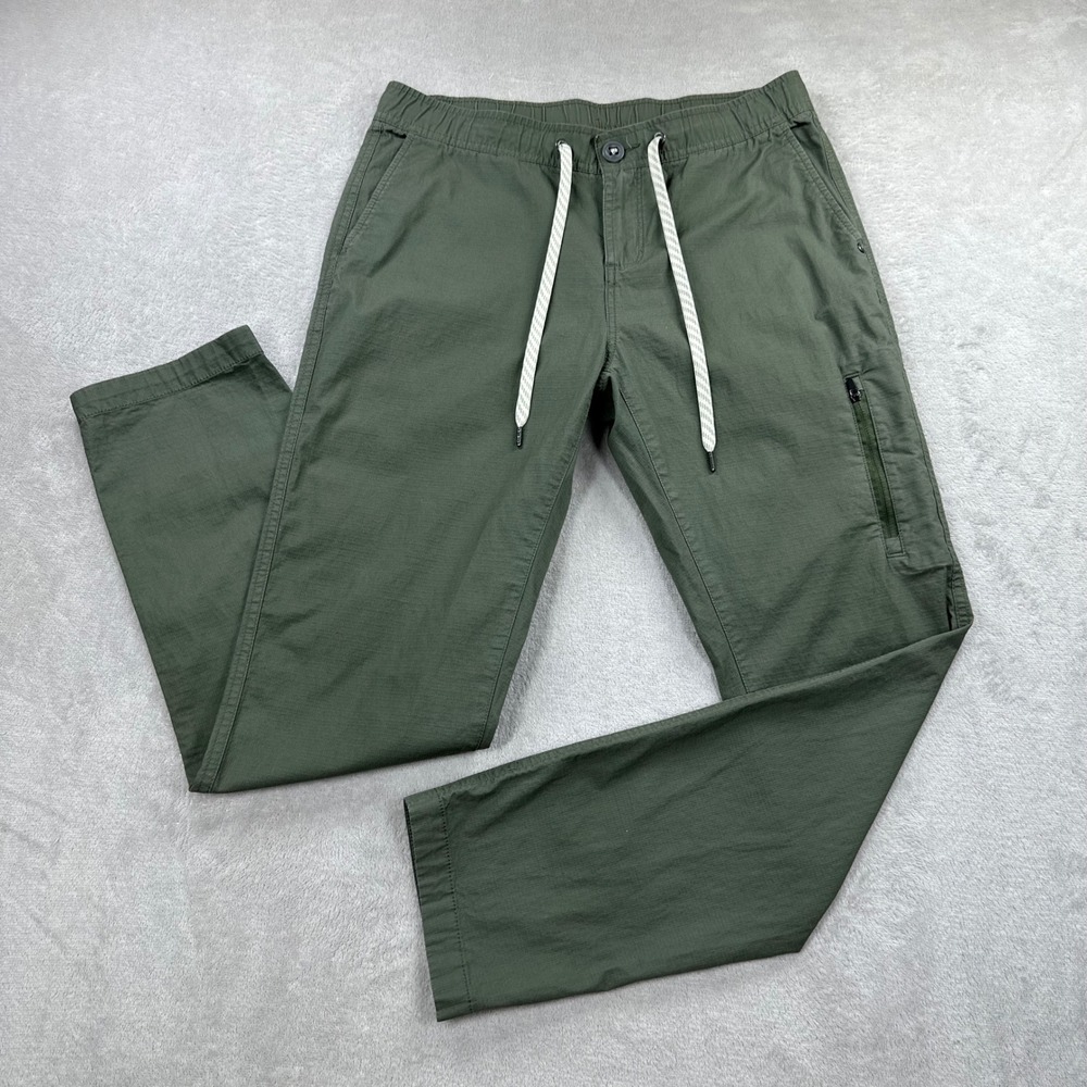 Vuori Ripstop Pant Women Medium Green Straight Leg Elastic Waist VW401 Cargo